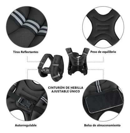 Chaleco Deportivo Con Peso Ejercicio 5kg + ENVÍO GRATIS