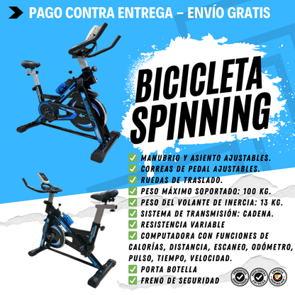 Bicicleta Spinning con Tablero. HS