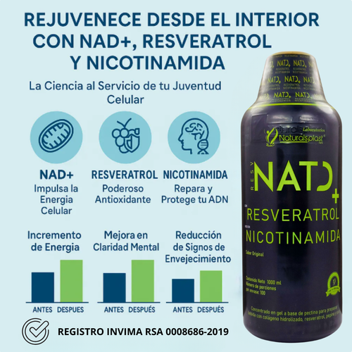 1 LT NAD MAS RESVERATROL Y NICOTINAMIDA